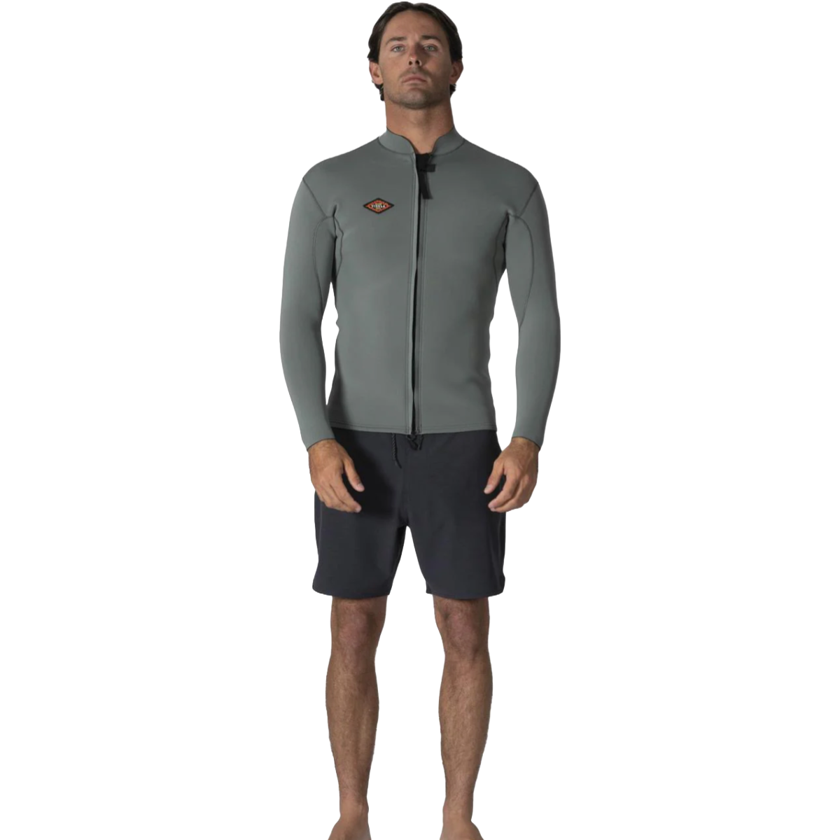 Vissla 2mm Solid Sets Front Zip Jacket in Moss