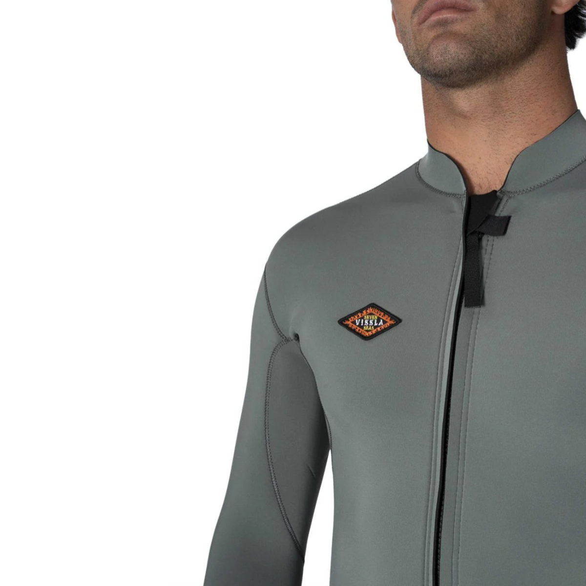 Vissla 2mm Solid Sets Front Zip Jacket in Moss