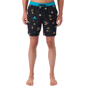 O'Neill Hermosa Side Panel E-Waist 17" Boardshorts in Black