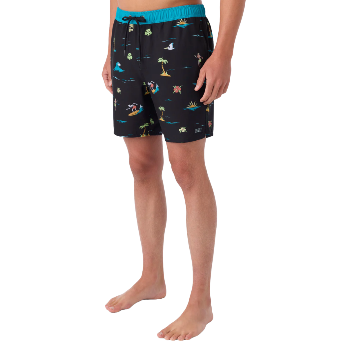 O'Neill Hermosa Side Panel E-Waist 17" Boardshorts in Black