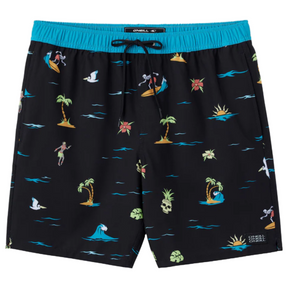O'Neill Hermosa Side Panel E-Waist 17" Boardshorts in Black