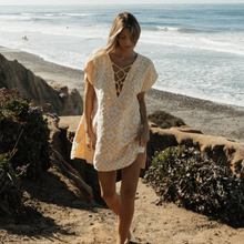 Sand Cloud Floral Check Cover Up in Snapdragon