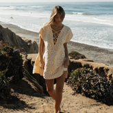 Sand Cloud Floral Check Cover Up in Snapdragon