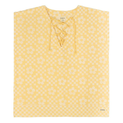 Sand Cloud Floral Check Cover Up in Snapdragon