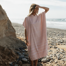 Sand Cloud Classic Stripe Hooded Poncho in Calcite Pink