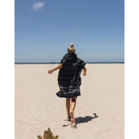 Sand Cloud Classic Stripe Hooded Poncho in Black