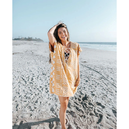 Sand Cloud Adobe Mudcloth Cover Up in Sunflower