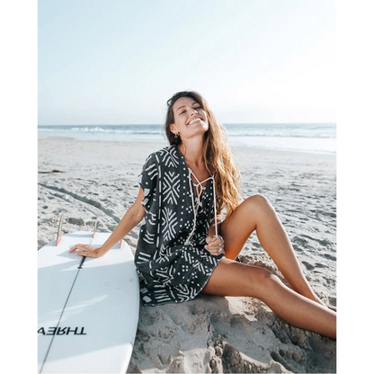 Sand Cloud Adobe Mudcloth Cover Up in Black