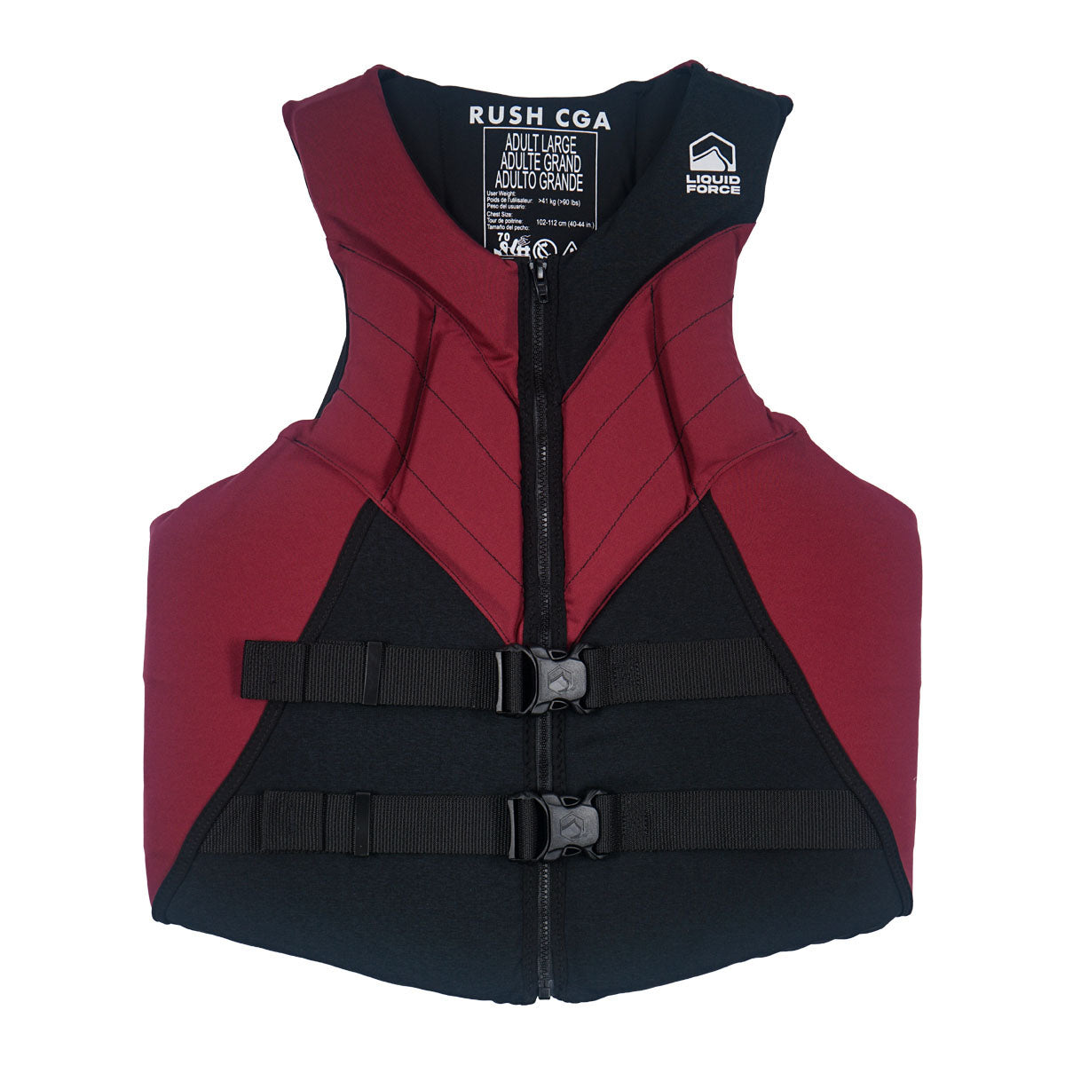 Liquid Force Rush CGA Life Jacket in Black/Maroon