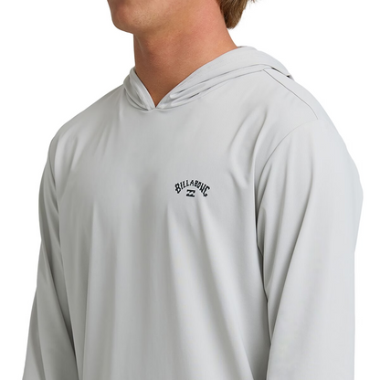 Billabong Arch Mesh Long Sleeve Hooded Surf Shirt in Silver