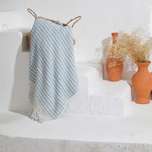 Kikoya Pompom Bubble Handloom Turkish Towel in Baby Blue