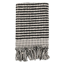 Kikoya Pompom Bubble Handloom Turkish Towel in Black
