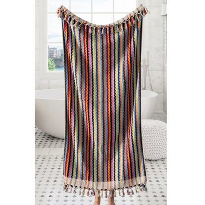 Kikoya Pompom Zigzag Handloom Turkish Towel