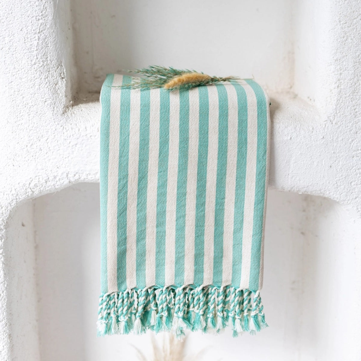 Kikoya Mid Weight Rustic Vintage Turkish Towel in Teal