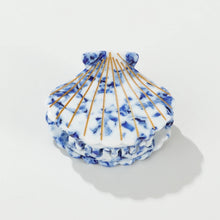 Coastal Blue Seashell Gold Painted Seashell Claw Clip