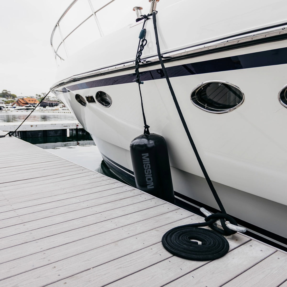 Mission Brigade Pendant Inflatable Fender 12''x 32'' in Black