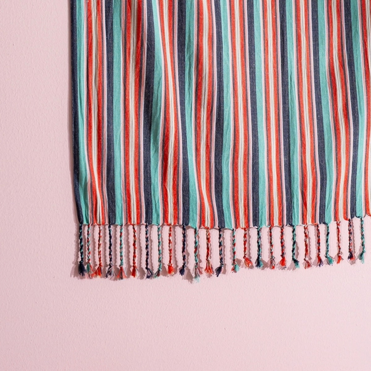 Kikoya Mid Weight Rustic Vintage Turkish Towel in Red/Blue