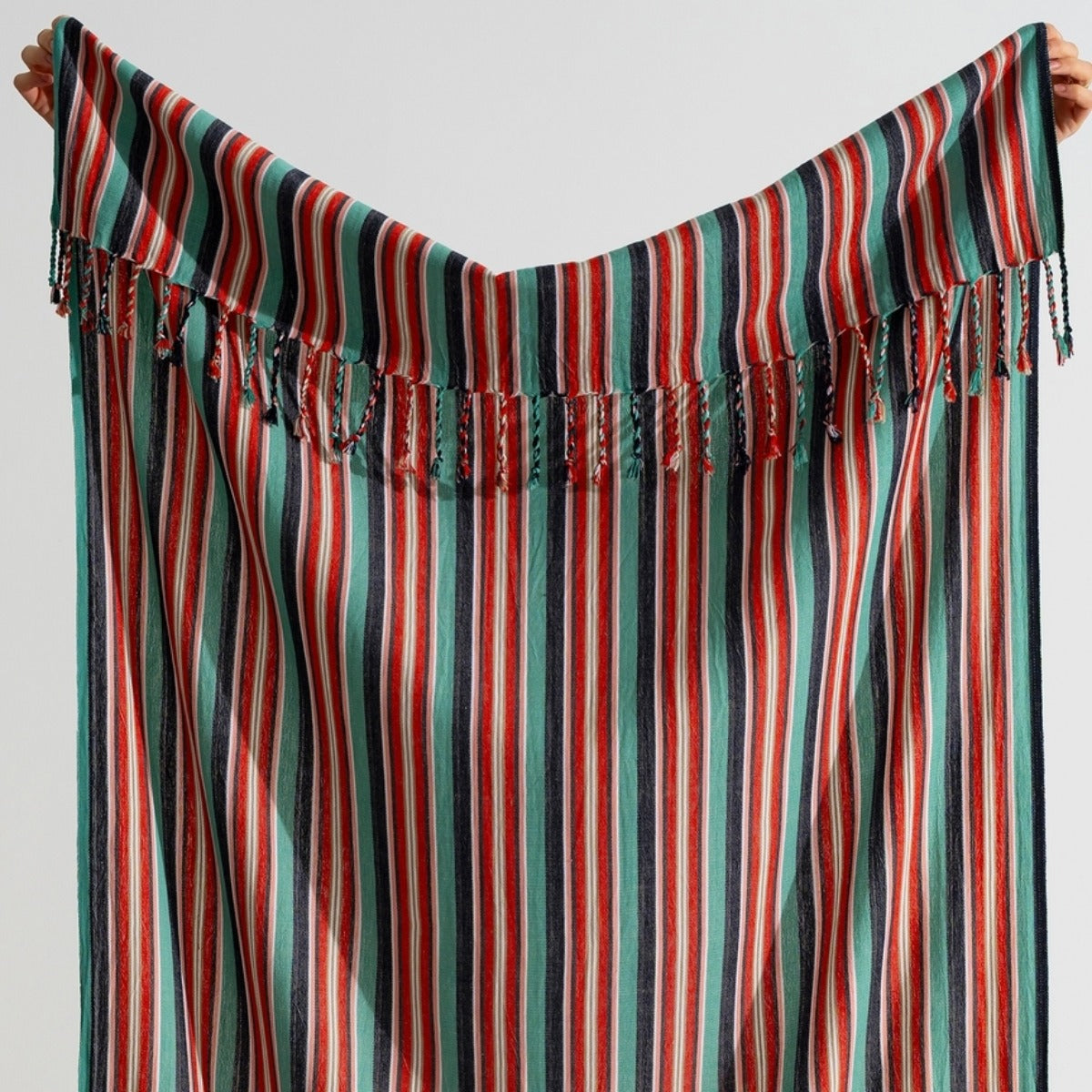 Kikoya Mid Weight Rustic Vintage Turkish Towel in Red/Blue
