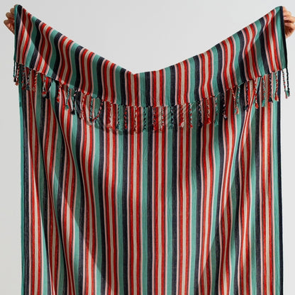 Kikoya Mid Weight Rustic Vintage Turkish Towel in Red/Blue