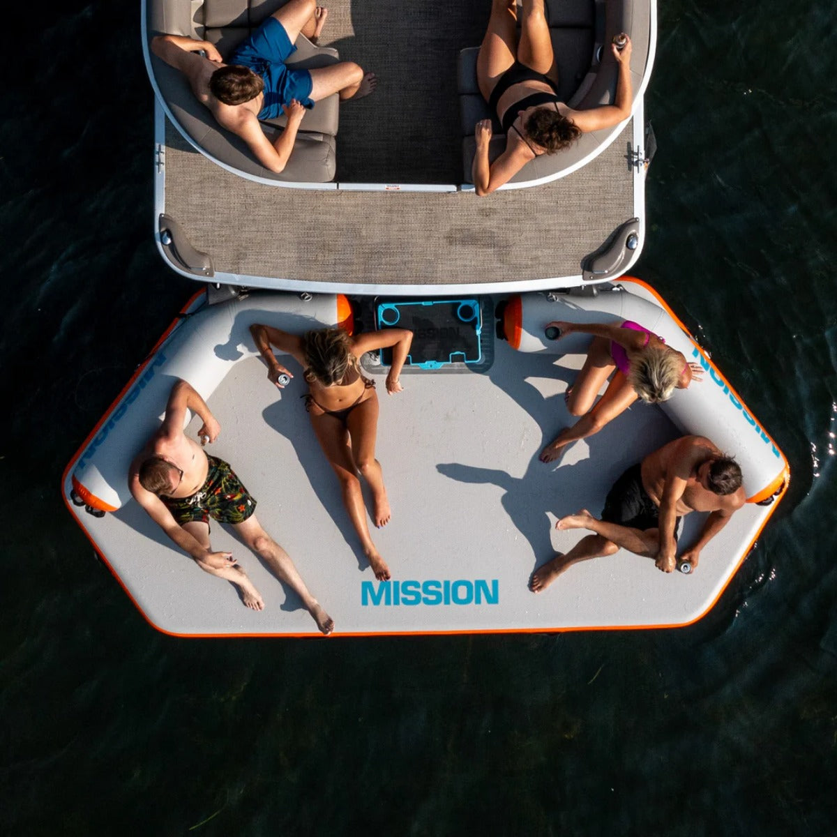 Mission Inflatable Mat | REEF DECK 73 | Diamond 6.5' x 13.3' Inflatable Swim Platform & Lounger
