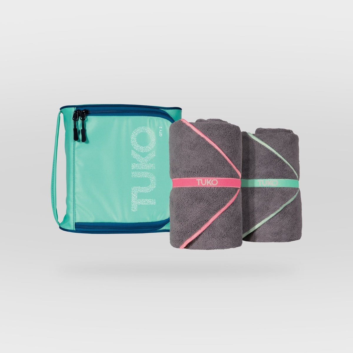 Mission TUKO Beach Towel 2 Pack in Charcoal