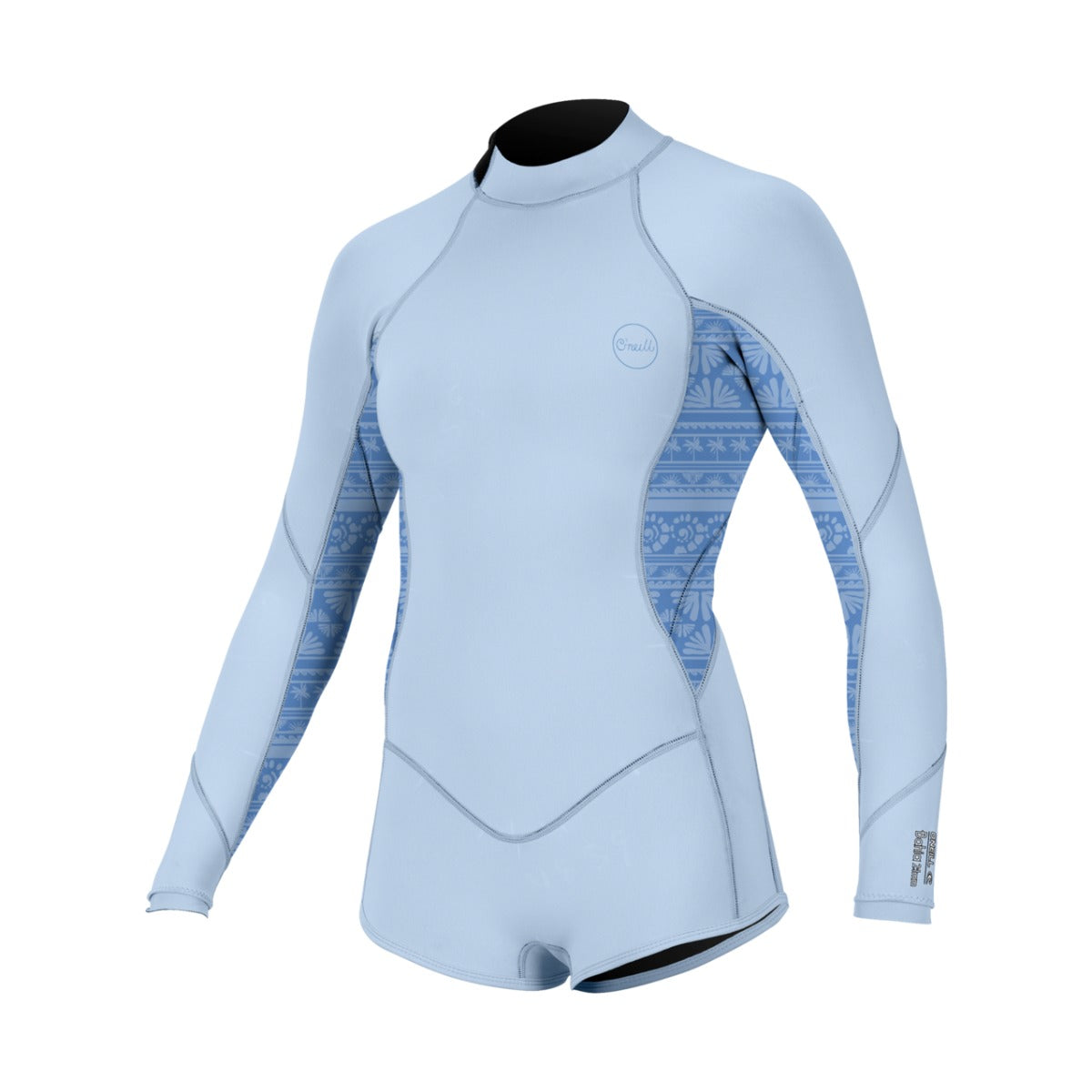 O'Neill Girl's Bahia 2/1mm BZ Long Sleeve Surf Suit in Chambray/Surf