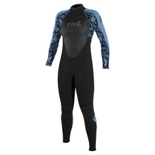 O'Neill Women's Epic 4/3mm BZ Full Wetsuit in Black/Stormy Palm/Denim