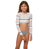 O'Neill Cruz Stripe LS Crop Top Set