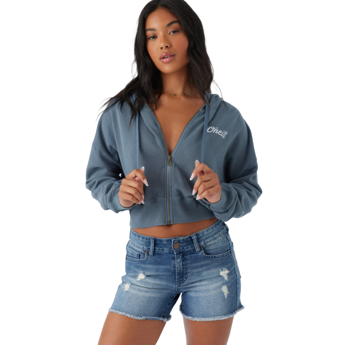 O'Neill Darcie Zip Hoody in Washed Slate