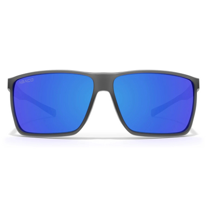 Abaco Crash Boat Sunglasses in Matte Grey/Deep Blue Mirror