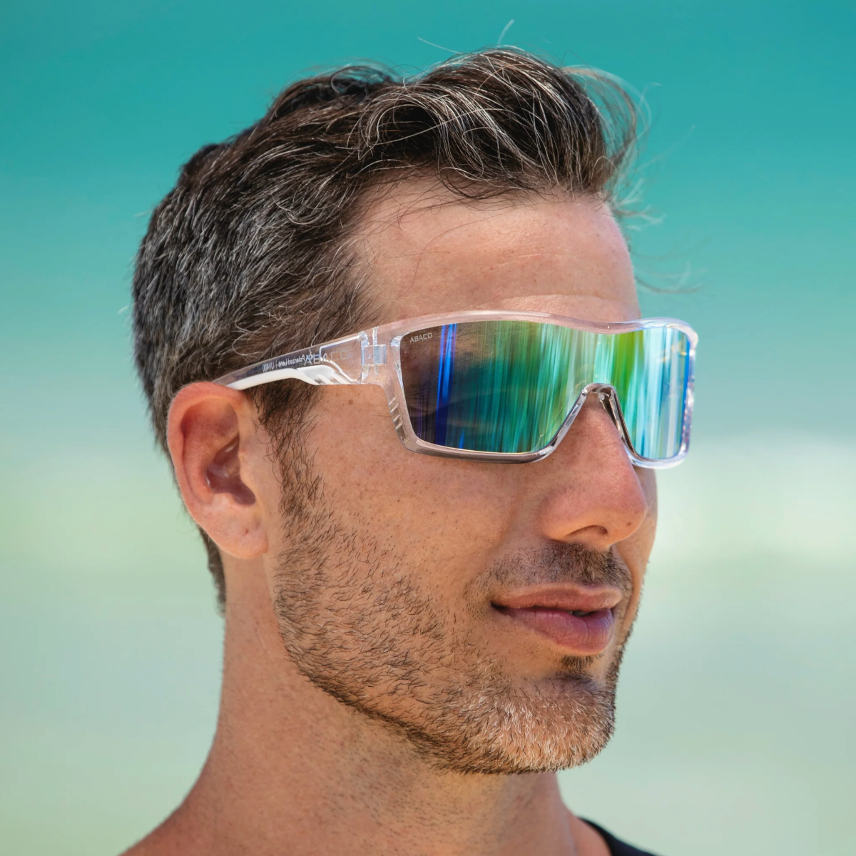 Abaco Drifter Sunglasses in Clear/Caribbean Blue Mirror