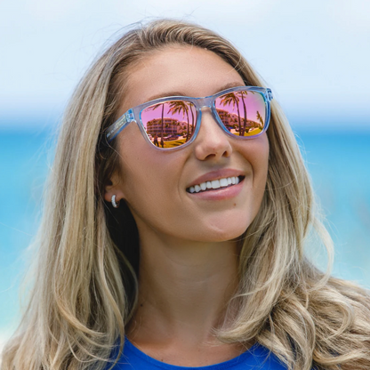 Abaco Kai Sunglasses in translucent Blue/Rose Gold