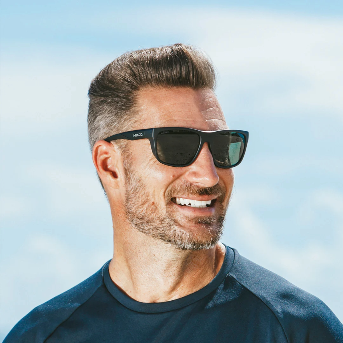 Abaco Nomad Sunglasses in Matte Black/Deep Blue