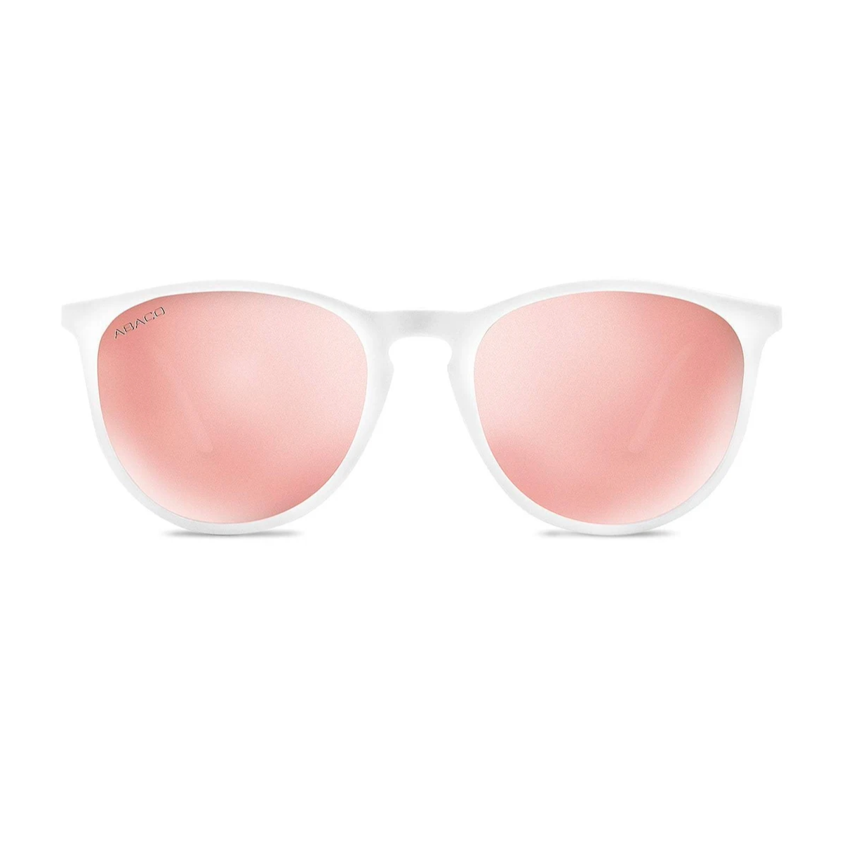 Abaco Piper Sunglasses in White/Rose Gold Mirror
