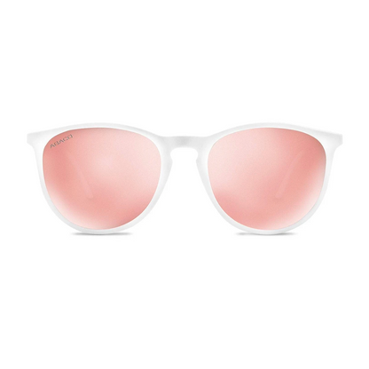 Abaco Piper Sunglasses in White/Rose Gold Mirror