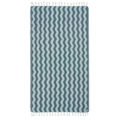 Sand Cloud Rumble Waves Towel in Teal