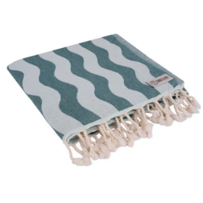 Sand Cloud Rumble Waves Towel in Teal