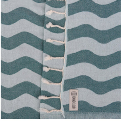 Sand Cloud Rumble Waves Towel in Teal