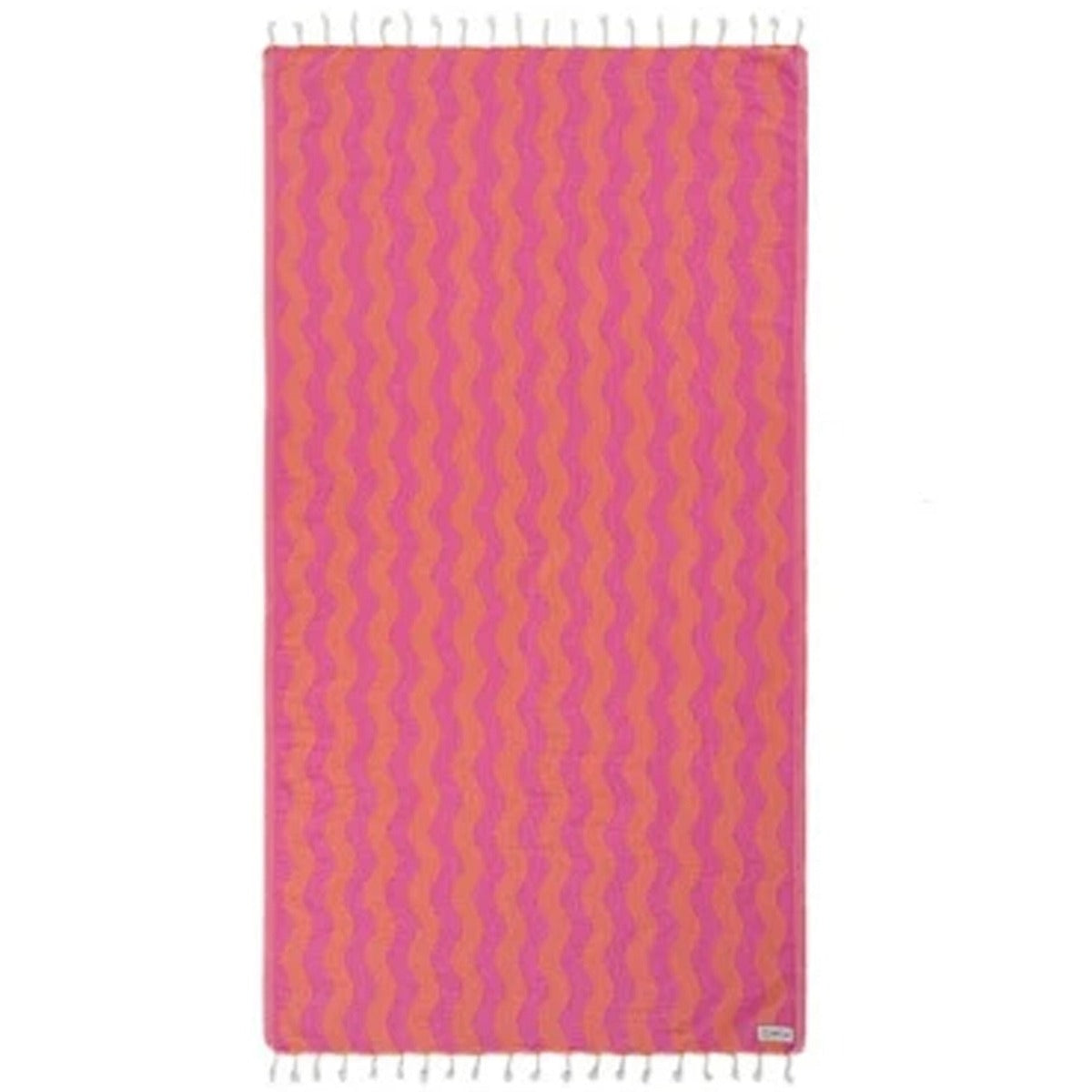 Sand Cloud Rumble Waves Towel in Coral