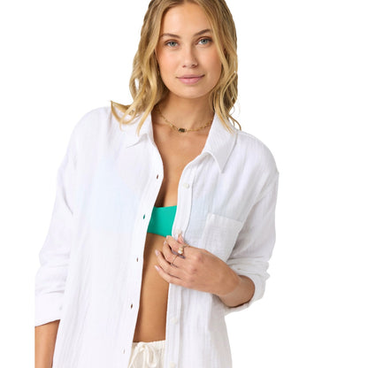 O'Neill Leni Relaxed Long Sleeve Top in White
