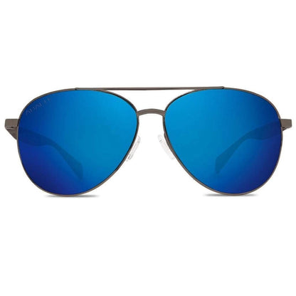 Abaco Burton Sunglasses in Gunmetal/Deep Blue Mirror
