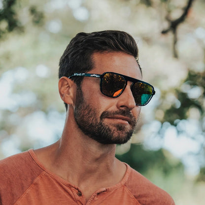Abaco Cooper Sunglasses in Midnight Blue/Sunrise Mirror