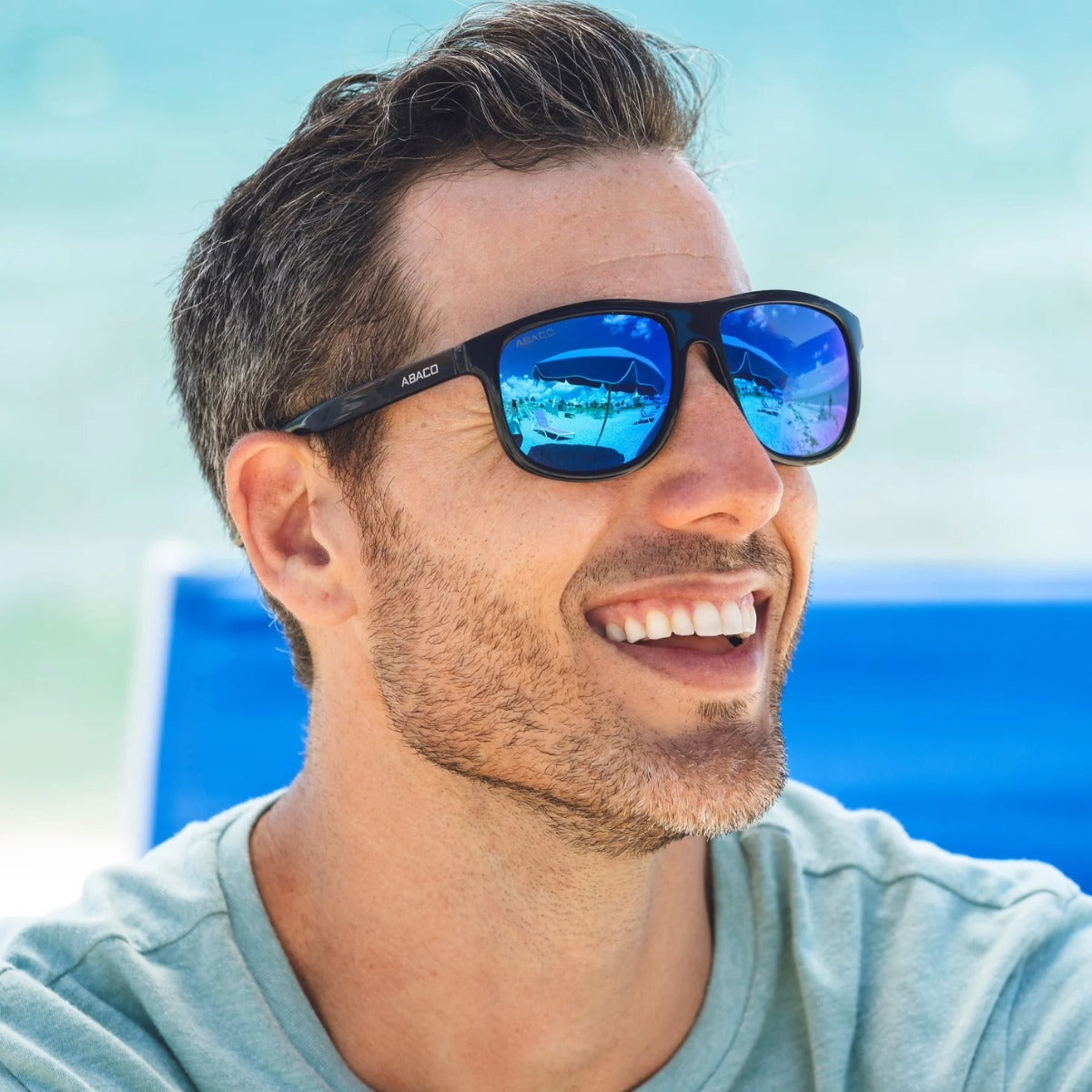 Abaco Jordan Sunglasses in Gloss Black/Deep Blue