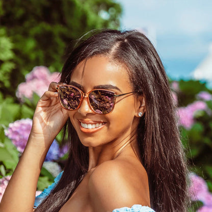 Abaco Ella Sunglasses in Crystal Brown/Brown Gradient