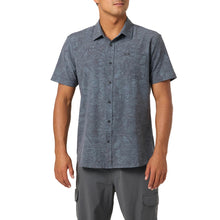 O'Neill UPF Slub Standard Short Sleeve Woven Shirt in Dark Shadow