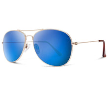 Abaco Avery Sunglasses in Gold/Blue Mirror