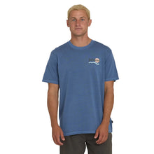 Billabong Loner Wave Washed Premium Short Sleeve Tee in Blue Horizon