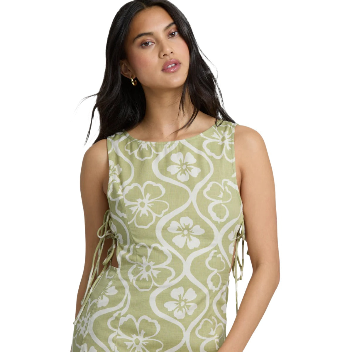 Billabong Floral Trip Mini Dress in Cactus