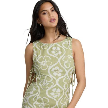 Billabong Floral Trip Mini Dress in Cactus