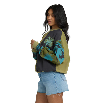 Billabong Split Palm Kendal Crewneck Sweatshirt in Cedar